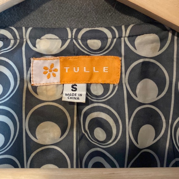 Anthropologie Tulle Gray Wool Button Up Peacoat Size Small - Picture 9 of 12